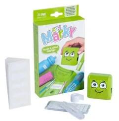 COLOP Bélyegző textilhez, kirakós 'Marky', zöld ház, fekete párnával (IC1510601) (IC1510601)