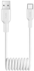 PURO 10W USB-A - USB-C Spiral Cable 1m - White (PUCAC10WSPWHI) - vexio