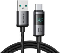 JOYROOM S-A16 Pro Prism Series 66W USB-A - USB-C Cable with Display 1.2m - Black (S-A16 PRO_AC) - vexio