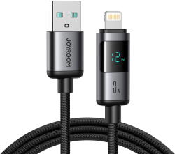 JOYROOM S-A16 Pro Prism Series 3A USB-A - Lightning Cable with Display 1.2m - Black (S-A16 PRO_AL) - vexio