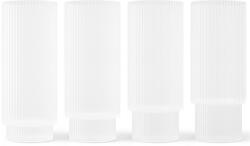 ferm LIVING Hosszú italospohár RIPPLE 300 ml, 4 db szett, fehér, kemény LIVING (FERM1104269323)