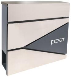 4home Cutie poștală 371 x 362 x 105 mm, Zinc + oțelinoxidabil cu orificiu pentru ziare