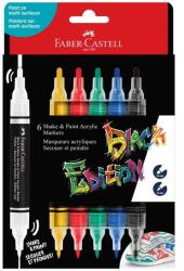 Faber-Castell Faber-Castell: Black Edition Shake & Paint 2 végű 3mm-es és 1mm-es 6db-os színes marker szett (285507) - innotechshop