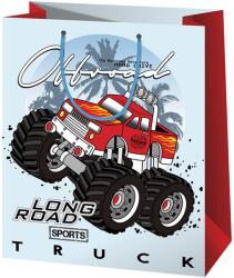 Cardex Cardex: Monster Truck autós piros-fehér közepes méretű ajándéktáska 17, 8x10x23cm (49301C)