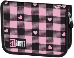 UNIPAP St. Right Rózsazín-fekete szívecske mintás kihajtható tolltartó PC03 20, 5x14x3, 5cm (680410) - innotechshop