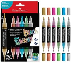 Faber-Castell Faber-Castell: Black Edition Shake & Paint 2 végű 3mm-es és 1mm-es 6db-os színes metál marker szett (285517)