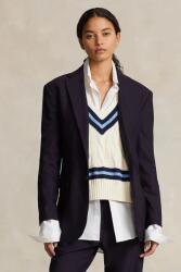Ralph Lauren gyapjú kabát RLXD SB sötétkék, sima, egysoros gombolású, 211891060 - sötétkék 34