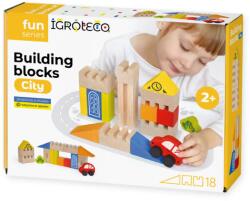 IGROTECO Set blocuri de constructie din lemn - Oras, 18 piese (IG538) - ookee