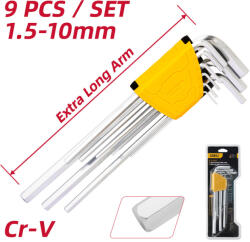 Deli Extra hosszú lapos végű imbuszkulcs készlet 1, 5-10mm DL3089