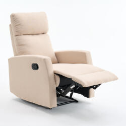  Manuális fekvőfotel, relax fotelágy szövet bézs (JNF-MANUAL-BEIGE)