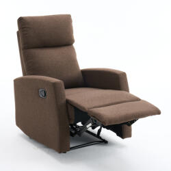  Manuális fekvőfotel, relax fotelágy szövet sötétbarna (JNF-MANUAL-DARK BROWN)