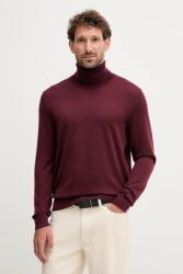 HUGO BOSS kasmír pulóver BECKHAM X BOSS könnyű, bordó, garbónyakú, 50557974 - burgundia S