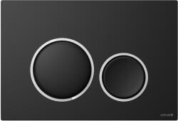 Cersanit Luna mechanikus nyomólap kettős öblítéshez, matt fekete/króm K97-0633 (K97-0633)