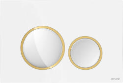 Cersanit Luna mechanikus nyomólap kettős öblítéshez, fényes fehér/fényes arany K97-0629 (K97-0629)