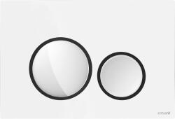 Cersanit Luna mechanikus nyomólap kettős öblítéshez, fényes fehér/matt fekete K97-0628 (K97-0628)