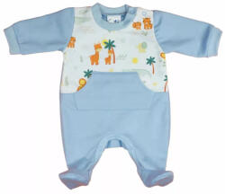  Belül bolyhos hosszú ujjú rugdalózó Szafaris mintával (62) kék