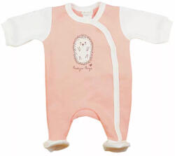  Belül bolyhos elöl patentos hosszú ujjú baba rugdalózó süni mintával barack (50)