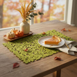  Őszi dekoráció - alátét - filc, zöld - 44, 5 x 28, 5 cm 59011B (59011B)