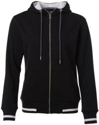 James & Nicholson (Daiber) Club női cipzáros kapucnis felső JN775 - Fekete / fehér | 2XL (1-JN775-1767447)