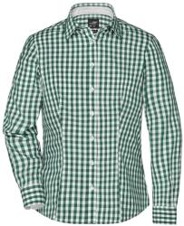 James & Nicholson (Daiber) Női kockás ing JN616 - Erdei zöld / fehér | XS (1-JN616-1709295)