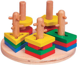 REGIO JÁTÉK Fa tekerõs formakirakó 22, 5x13, 5x22, 5 cm