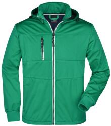 James & Nicholson (Daiber) Férfi sportos softshell kabát JN1078 - Írzöld / sötétkék / fehér | 3XL (1-JN1078-1714199)
