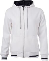 James & Nicholson (Daiber) Club női cipzáros kapucnis felső JN775 - Fehér / sötétkék | 2XL (1-JN775-1767472)