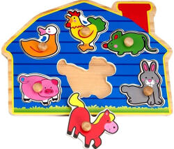 REGIO JÁTÉK Tanyasi állatok 6 darabos fa puzzle (RG24848)