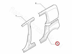 FIAT eredeti Hátsó sárvédő alsórész bal FIAT DOBLO III (71765438)