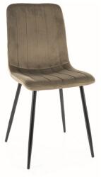 SIGNAL MEBLE Alan Velvet étkező szék fekete láb/ oliva zöld (Bluvel 77)