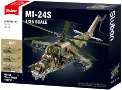 Sluban Model Bricks Army - 3 az 1-ben MI-24S harci helikopter építőjáték készlet (M38-B1137)