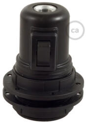 Creative-Cables Creative Cables lámpatest Kettős hüvelyes, hőre lágyuló E27 lámpafoglalat készlet lámpaernyőhöz kapcsolóval PL27PNTFNB fekete (PL27PNTFNB)