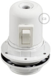 Creative-Cables Kettős hüvelyes bakelit E27 lámpafoglalat készlet lámpaernyőhöz kapcsolóval (PL27BBFIN)