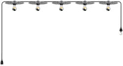 Creative-Cables Creative Cables lámpatest Maioliche' String Light Lumet rendszer 7, 5 m-től, szövetkábellel, 5 lámpatartóval CATE27N075CM04DD24MA04-L fekete (CATE27N075CM04DD24MA04-L)
