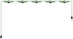 Creative-Cables Creative Cables lámpatest Maioliche' String Light Lumet rendszer 7, 5 m-től, szövetkábellel, 5 lámpatartóval CATE27N075CX08DD24MA02 fekete (CATE27N075CX08DD24MA02)