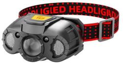  Vízálló LED fejlámpa COB+LED 180lm, akkumulátoros, USB tölthető, mozgásérzékelős