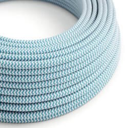 Creative Creative Cables textil lámpakábel UV-ellenálló elektromos kábel, cikcakkos türkiz SZ11 szövetbéléssel, kültéri használatra XZ2SZ11 IP65 (XZ2SZ11)