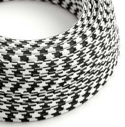 Creative Fényes szénfekete és optikai fehér textil kábel - Az eredeti Creative-Cables - RP04 kerek 2x0, 75 mm / 3x0, 75 mm (XZ2RP04)