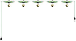 Creative-Cables Creative Cables lámpatest Maioliche' String Light Lumet rendszer 7, 5 m-től, szövetkábellel, 5 lámpatartóval CATE27N075CX08DD24MA02-L fekete (CATE27N075CX08DD24MA02-L)