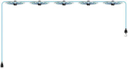 Creative-Cables Creative Cables lámpatest Maioliche' String Light Lumet rendszer 7, 5 m-től, szövetkábellel, 5 lámpatartóval CATE27N075CM17DD24MA01 fekete (CATE27N075CM17DD24MA01)