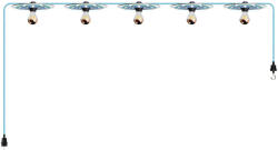 Creative-Cables Creative Cables lámpatest Maioliche' String Light Lumet rendszer 7, 5 m-től, szövetkábellel, 5 lámpatartóval CATE27N075CM17DD24MA01-L fekete (CATE27N075CM17DD24MA01-L)