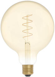 Creative-Cables LED arany izzószálas izzó, karbon vonalú, ívelt spirál, gömb alakú, G125, 4 W, 250 lm, E27, 1800 K, szabályozható - C07 (BB-C07)