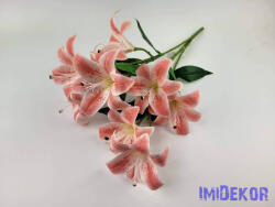  Gumis liliom 9 ágú csokor 56 cm - Rózsaszín-Fehér
