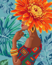 iPicasso Set pictura pe numere, cu sasiu, Floare tropicala, 40x50 cm (PC4050994)