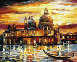 iPicasso Set pictura pe numere, cu sasiu, Cerul auriu al Venetiei, 40x50 cm (PC4050078)