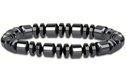 Kincsecske Kollekció Férfi hematit karkötő - Henger formájú kövek