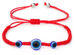 Kincsecske Kollekció Piros védelmi fonal karkötő 3 darab Nazar kővel