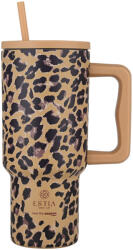Estia Home Art Straw Tumbler XL Save the Aegean Reciclabil Pahar cu mâner Termos Oțel inoxidabil Fără BPA 900ml Spotted Prowl cu Pai și Mâner 01-34849 (01-34849)