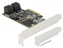 Delock 5 portos SATA PCI Express x4 Kártya - alacsony profilú formatényező - pepita