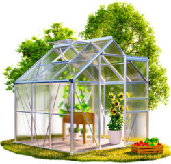 Deuba Gardebruk alumínium üvegház melegház alappal 190x190x195cm (991462)